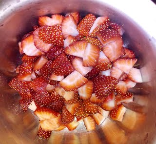 chopped strawberries